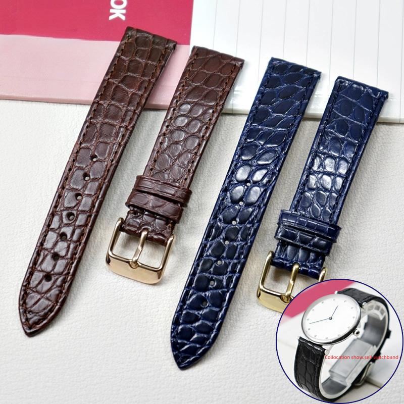 13 14 16mm 18mm 19mm 20mm Thin Soft crocodile leather strap For Longines L4 L2 VC MIDO Cartier Pin buckle brown blue WatchBand