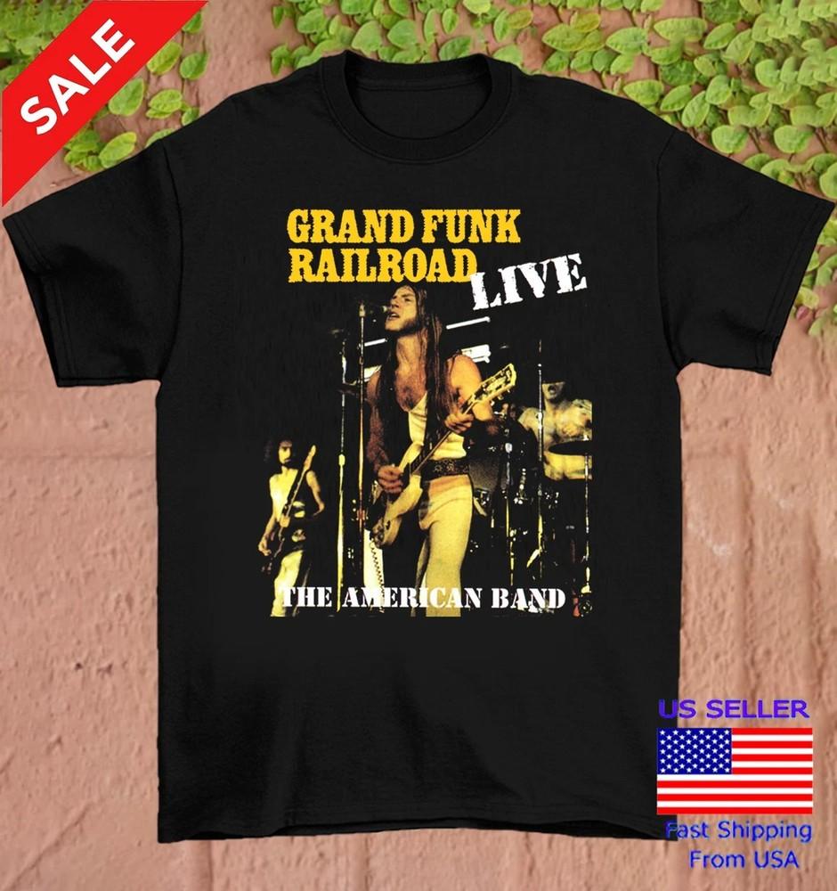 RARE! Grand Funk Railroad Live The American Band Unisex T-shirt Hot Unisex T-Shirt S