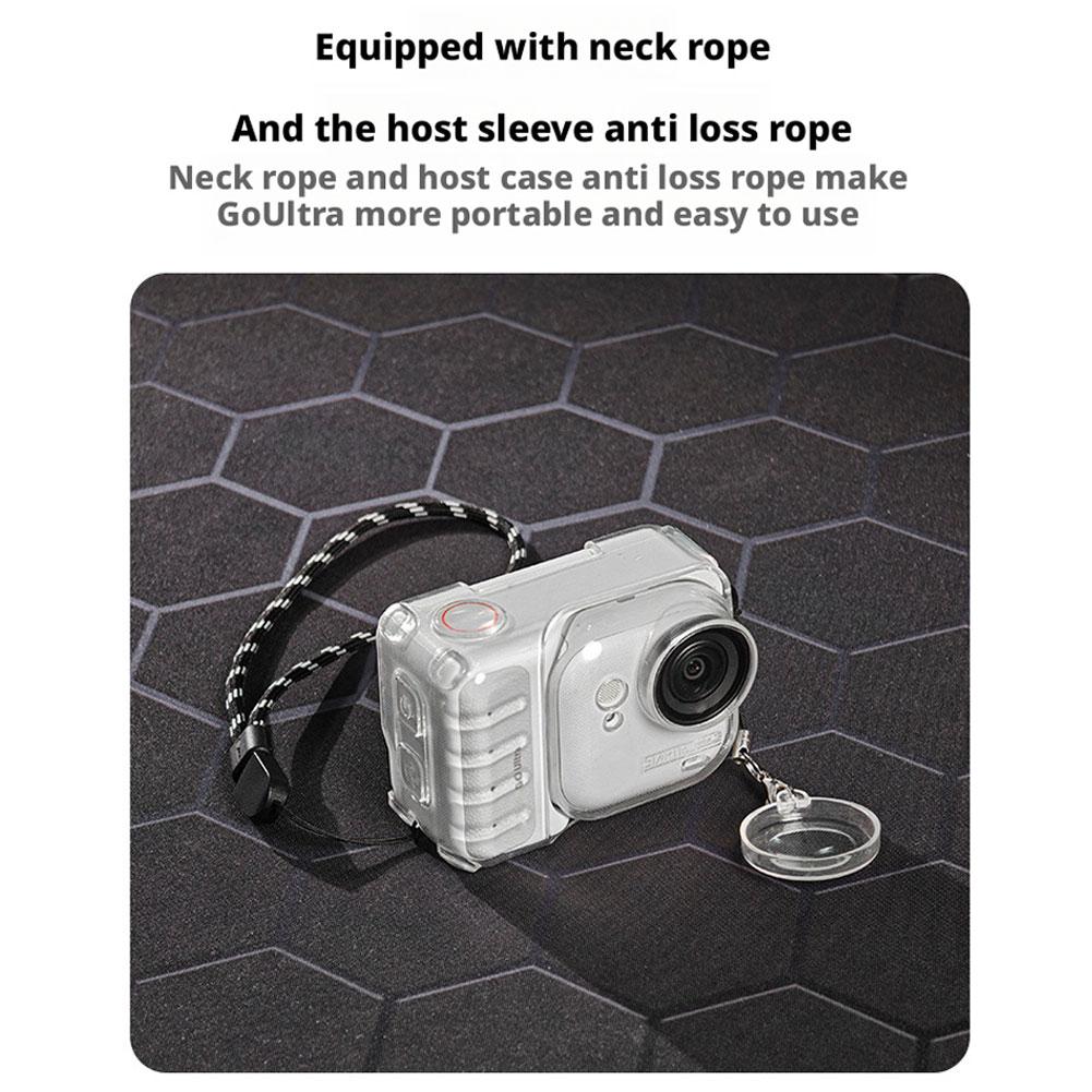 For Insta360 Go Ultra TPU Protective Cover Ice Sensation Heat Dissipation Case With Lens Cap Lanyard Anti Drop Protective Case