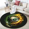 Green Bay Packers Round Area Rug,Carpet Rug for Living Room Bedroom Sofa Playroom Decor,Non-slip Floor Mat