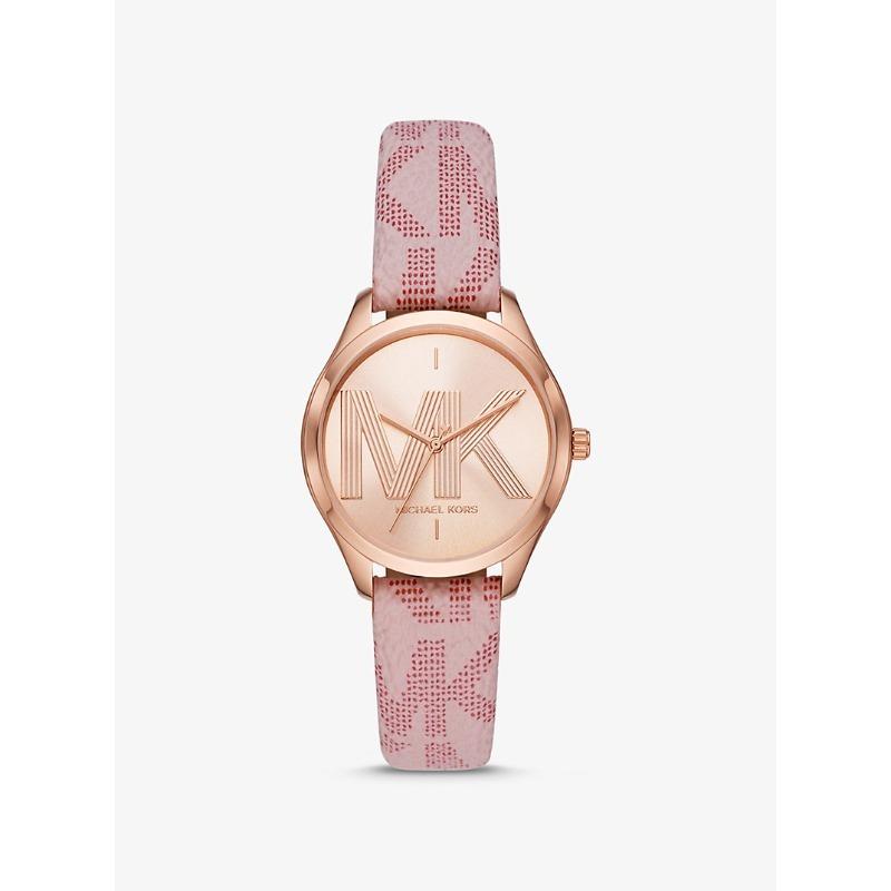 

Мини-часы Michael Kors Jaycie с логотипом и деталями цвета розового золота, кварцевые, MK2879 ярко-розовый