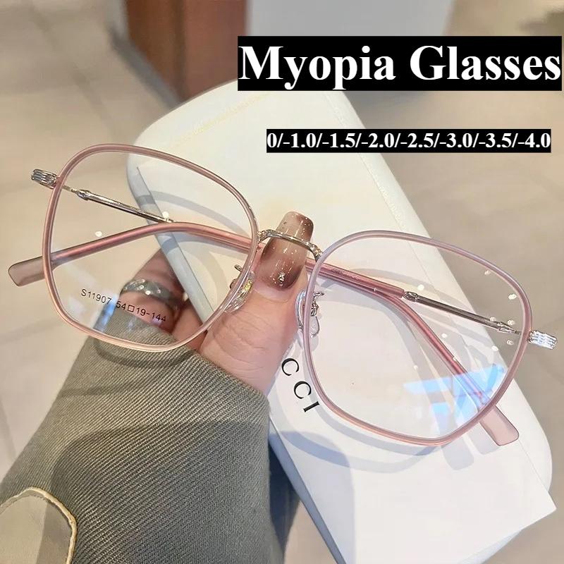 Anti Blue Light Myopia Glasses 0 ~ -4.0 Resin Lenses Plastic+metal Frame Square 8 Colors To Choose From Computer Glasses