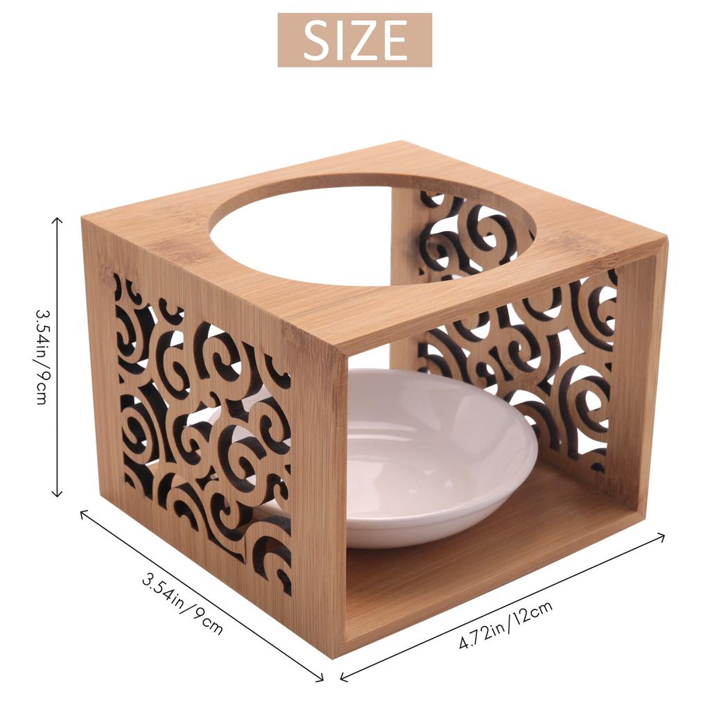 M-Modern-Wooden Bamboo Hollow Fragrance Lamp Oil Furnace Aroma Burner Candle Holder Elegant And Attractive Home Office Decoratio