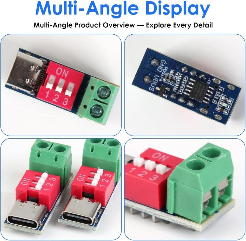 Typ-C PD QC Trigger 5V~20V Wählschalter Einstellung DC Spannungs-Stromversorgungsmodul Wählschalter Spannung Schnelllade-Täuschungsmodul