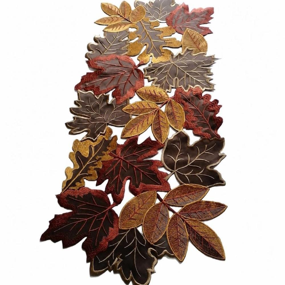 Leaf Pattern Tabletop Placemat Maple Leaf Dinner Mat Rustic Table Mat  Fall Decoration