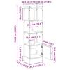 Bookshelf Black Oak Effect 44.5 x 30 x 154.5 cm