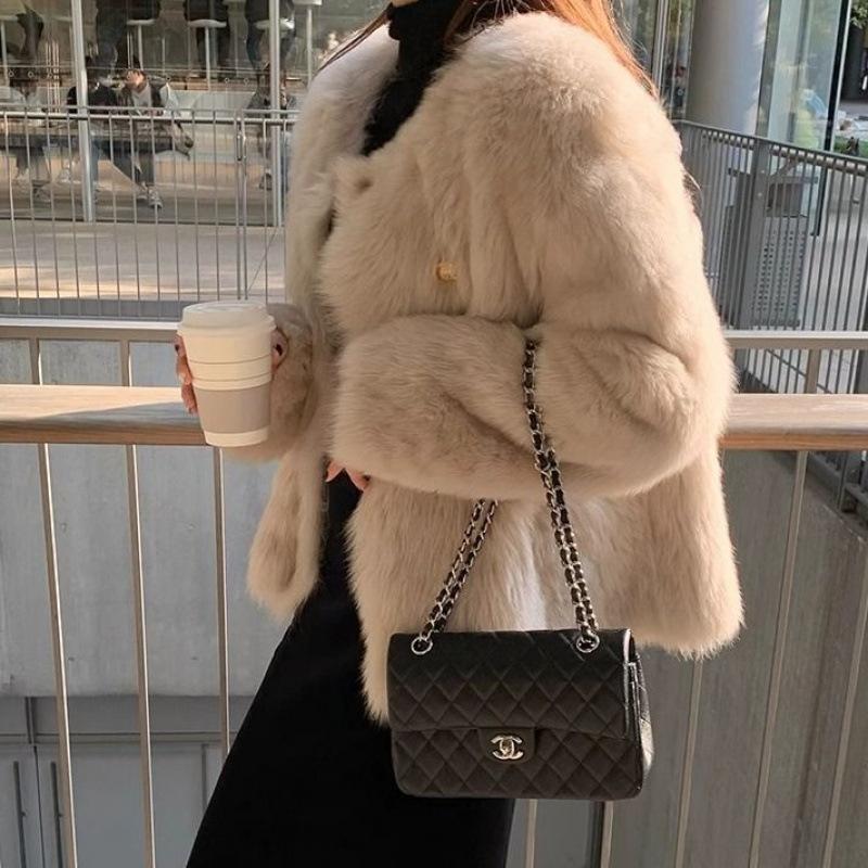 

Женская куртка из искусственной кожи осенне-зимняя свободная утолщенная плюшевая тока короткий термотоп шерстяное хлопковое пальто S recommended weight 50 kg rib plus cotton