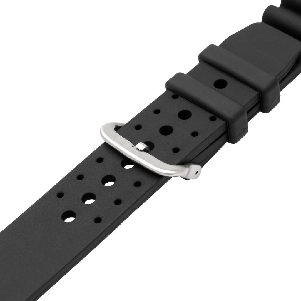 CREPHA 22mm Diver-Type Polyurethane Watch Strap - Black