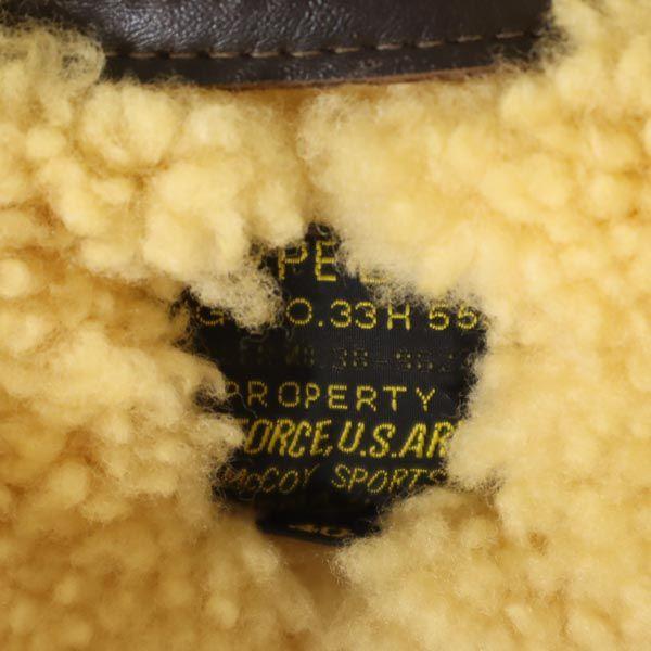 REAL McCOY B-3 Typ Schaffell Fliegerjacke 40 Braun Mouton Herren Gebraucht