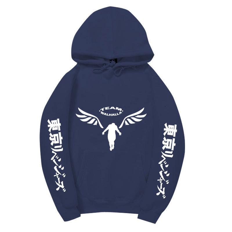 Men Women Fleece Hoodie Tokyo Revengers Walhalla Logo Autumn Winter Japanese Letter Street Long Sleeve Anime Sweatshirt