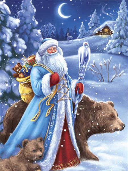5d Diy Diamond Painting Mosaic Santa Claus Home Decor Embroidery Cross Stitch Father Frost Christmas Winter Wall Sticker