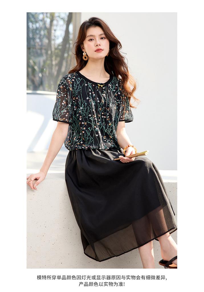 26 year new summer high-end style [vacation style floral top+vest dress] two-piece women's set