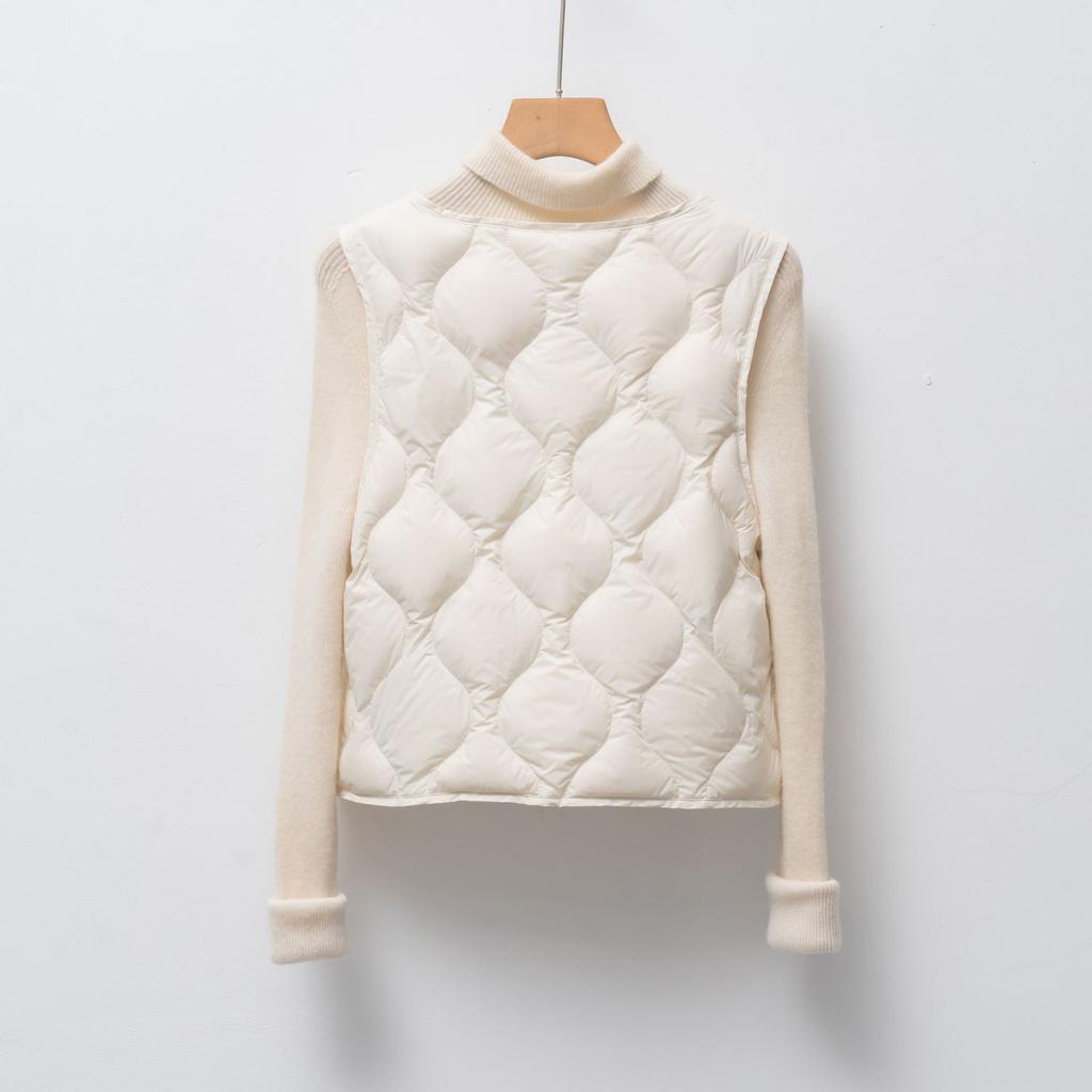 Goose Down Jacket Women's Light Vest Gourd New Autumn and Winter Simple with Down Liner Inside
