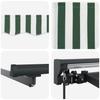 Retractable Awning Frame Green and White 350 X 250 Cm