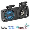 12V Cigarette Lighter Socket Waterproof Dual QC3.0 and PD 20W USB Outlet Panel for Car Boat Marine Power Socket Charger Socket
