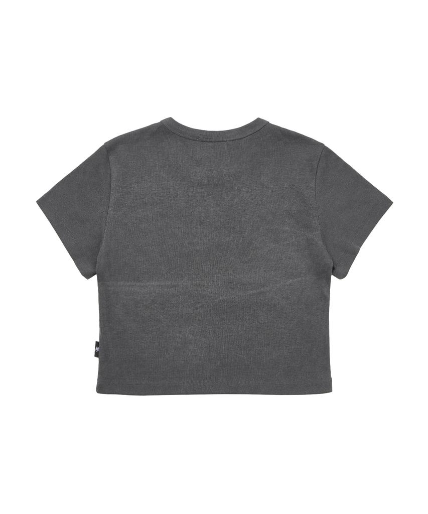 Gillaakaibeu G&R Logo Crop Top_Charcoal