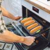 LMETJMA Silikon Kastenform Antihaft 4 Mulden Baguetteform Brot Backform Französisches Brot Backform für Baguettes Hotdog JT368