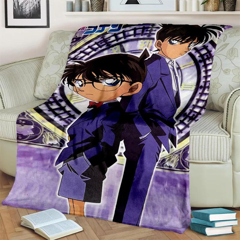 3D Dívčí Detektiv Conan Anime Kreslená HDdeka, Měkká přehozová deka pro Domácí Ložnici Postel Pohovku Piknik Cestování Kancelář Krycí deka Děti