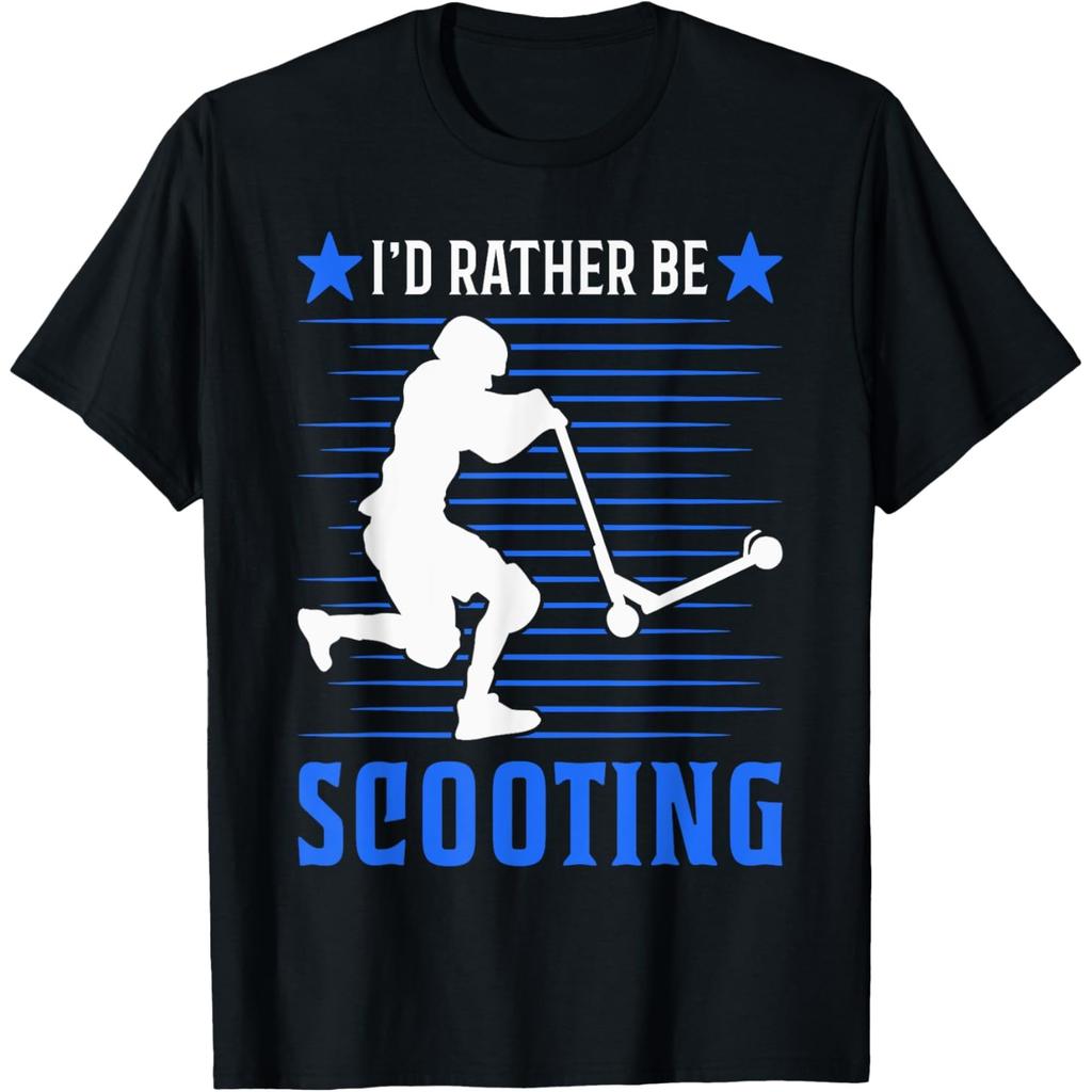 Preferirei Stare a Fare Monopattino Scooter Monopattino Stunt T-Shirt Unisex Estiva Streetwear Top Streetwear T-Shirt per Uomo Camiseta Hombre