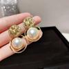 Irregular Round Large Pearl Hollowed Geometric Metal Earrings For Women Party Gift  Jewelry Accessories