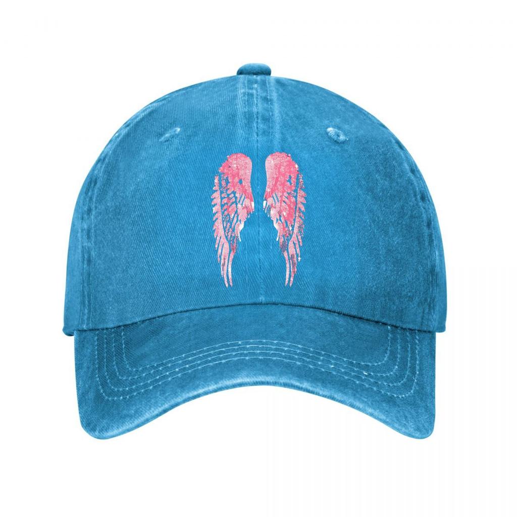 Pink Rhinestone Sparkling Angel Wings Patch New Vintage Washed Baseball Cap