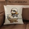 2D Cute Duck Bow-Tie Pattern Throw Pillow Covers Pattern Cushion Cover Suitable For Sofa Bedroom Car Pillow Cover