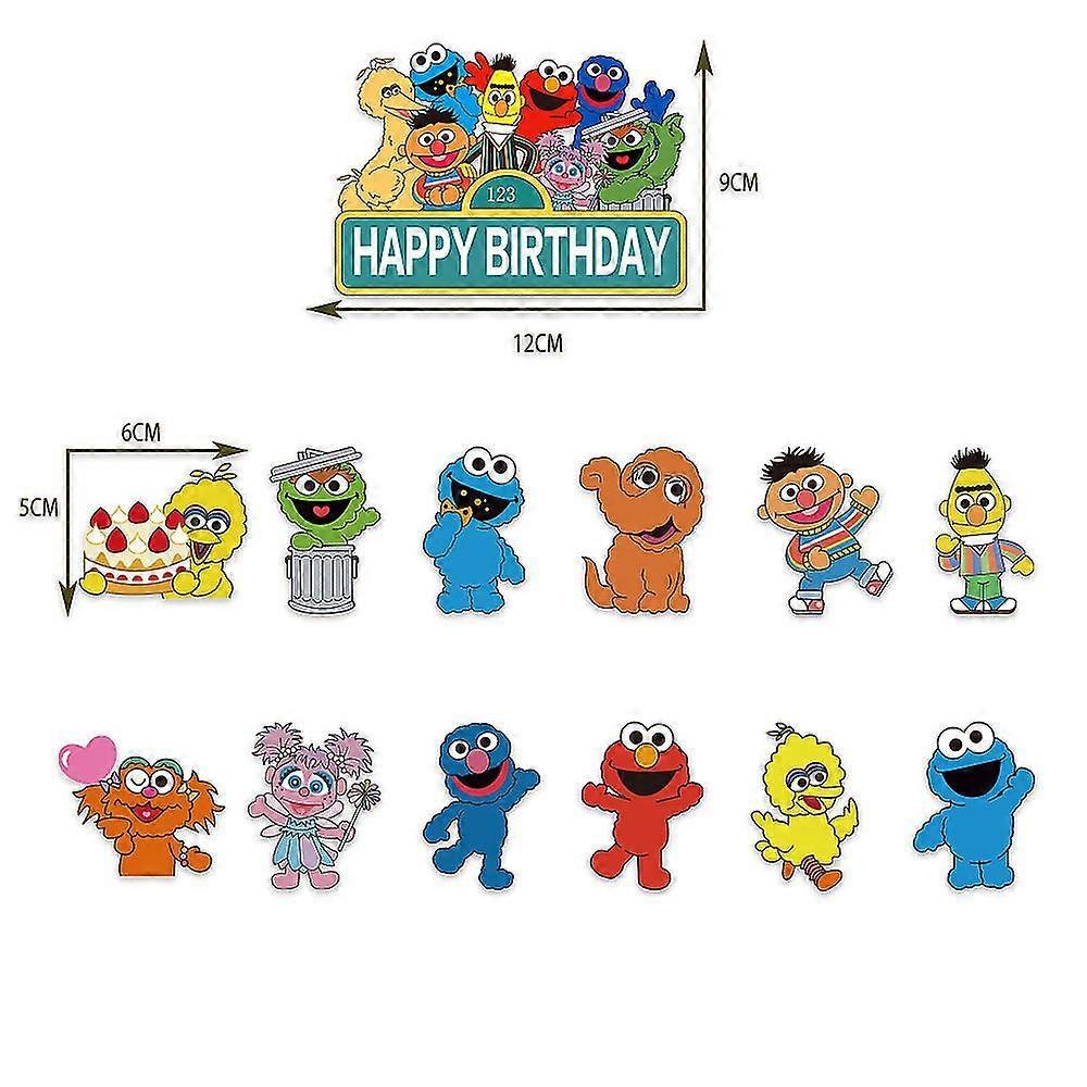Sesame Street Themed Birthday Party Decorations Paper Banner Pull Flag Cake Insert Card Balloon Set