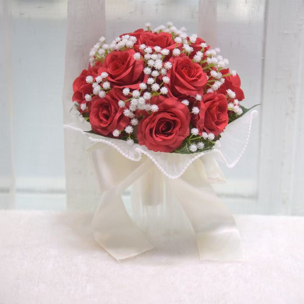 Gipsofila Rosa Fiore Artificiale Bouquet da Sposa Impermeabile Romantico Decorazione Matrimonio