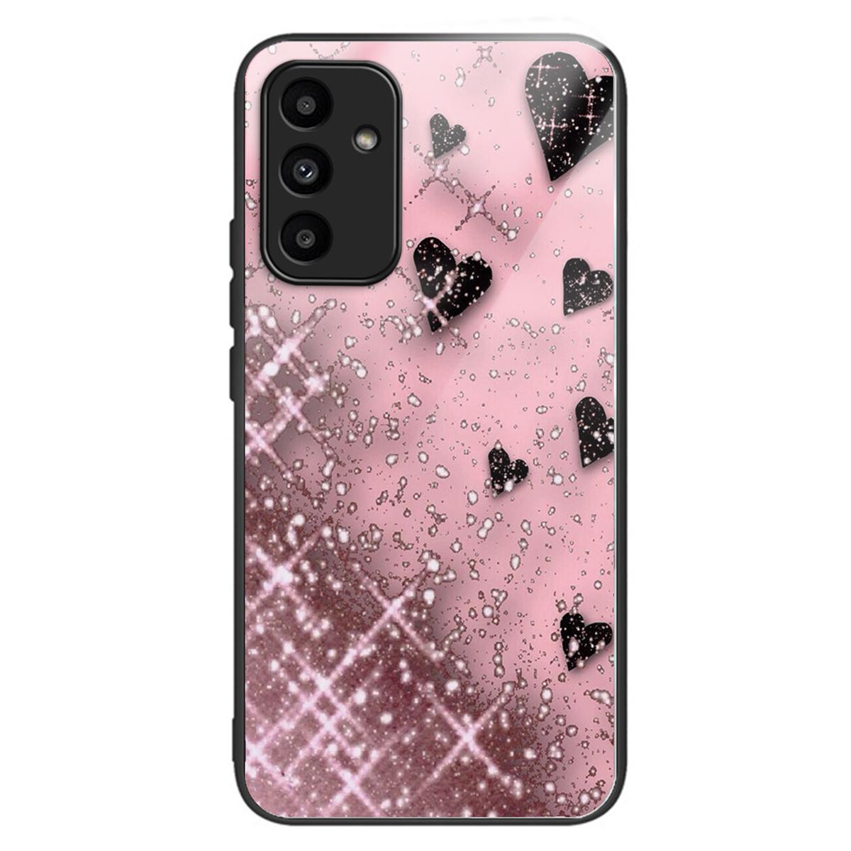 

For Samsung Galaxy A15 4G/5G Phone Case Tempered Glass Pattern Back Cover Love/Pink