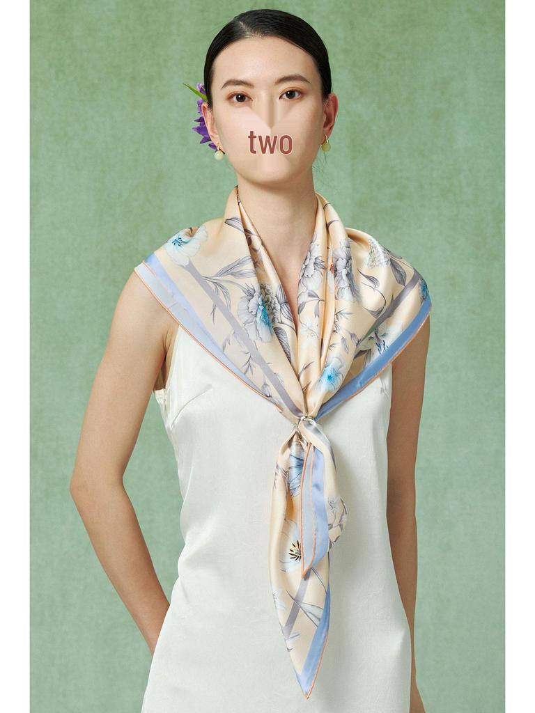 Women's 100% Mulberry Silk Scarf, 90cm Square, 14 Momme Shawl - Perfect Gift for Mother, Girlfriend, Birthday or Festival