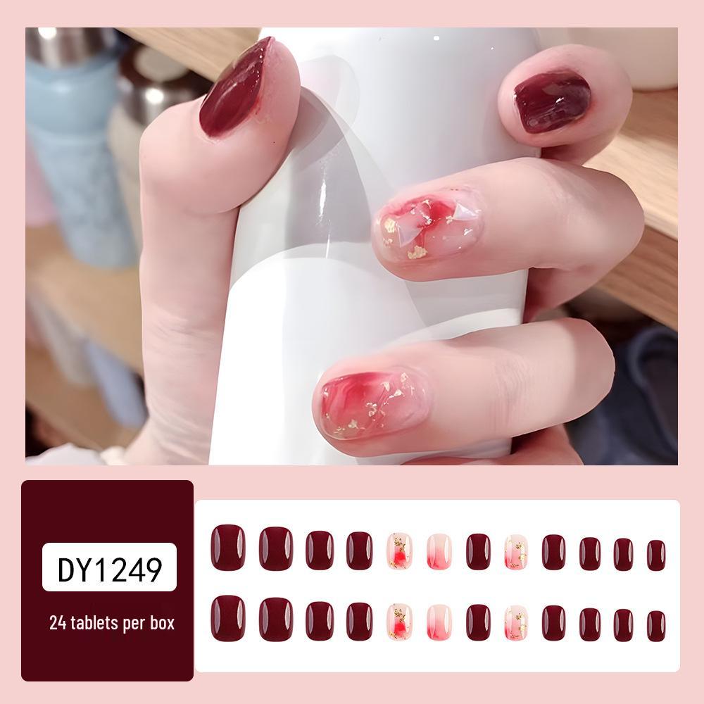 Spring & Summer Short Style White Nail Tip Stickers - Finished Product