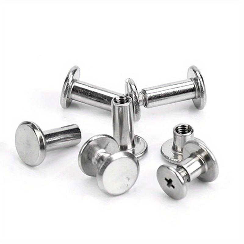 20pcs Stainless Steel Binding Chicago Screws Studs Rivets Slotted Belt Screw for DIY Photo Album Desk Menu Fasteners 9.5mm cap