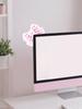 Kawaii Bow Monitor Decor Pink Acrylic Bowknot PC Accessories Cute Desktop Decoration for Gaming Setup,Screen,Home Office & Gift