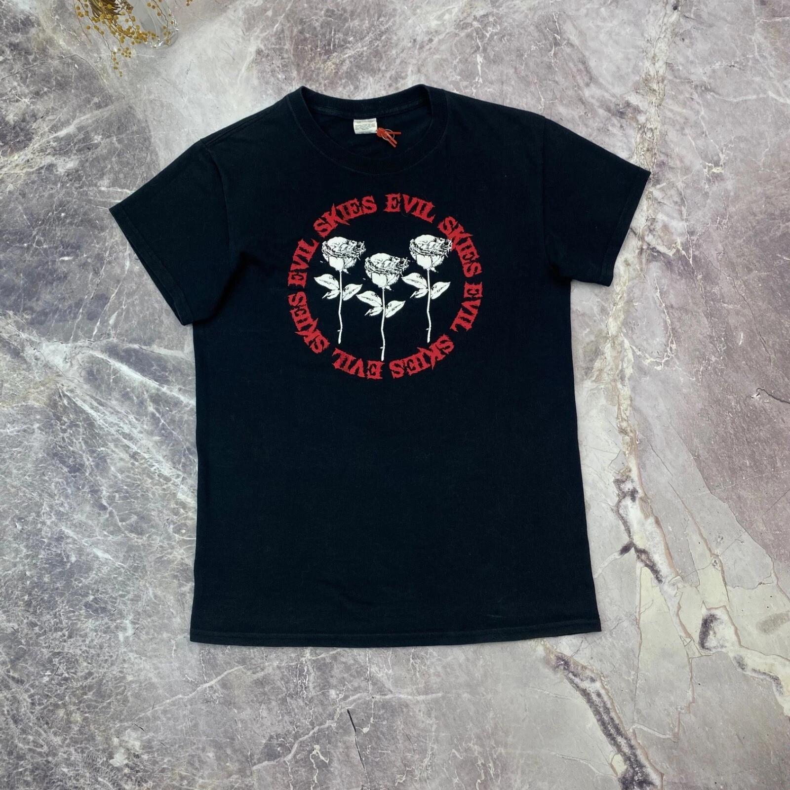 Half Evil x Lil Skies Collab “Evil Skies” T shirt Rap Merch XL