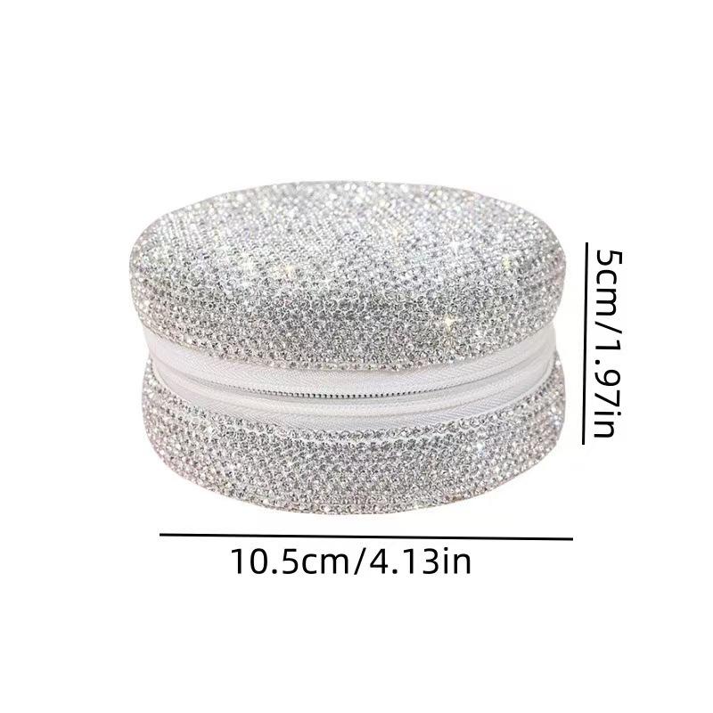 Jewelry box with rhinestones, makeup organizer brilliant, cabinet vanity, storage containers partition portable travel