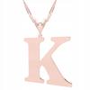 Gilded Necklace Initial Letter K with Letter Initial K 925 Silver