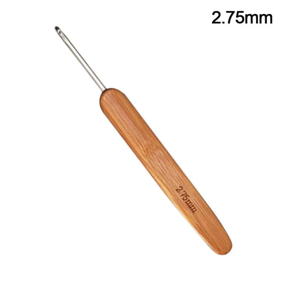 Small Size Crochet Hooks Long Bamboo Wooden Crochet Knitting Needles Crocheting Needles Yarn Weave Handle DIY Sewing Accessories