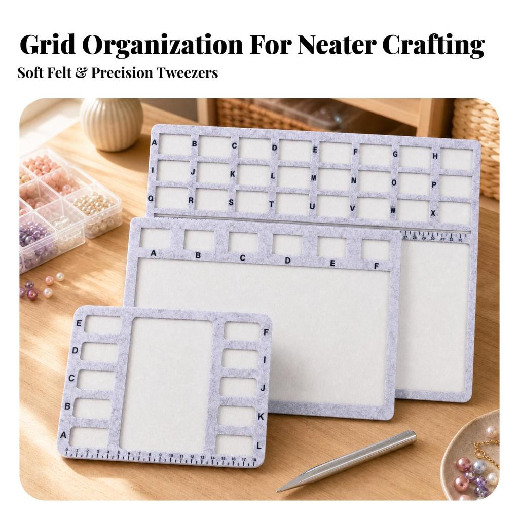 4 Pieces Felt Bead Design Workboard Low-Mess for Beginners