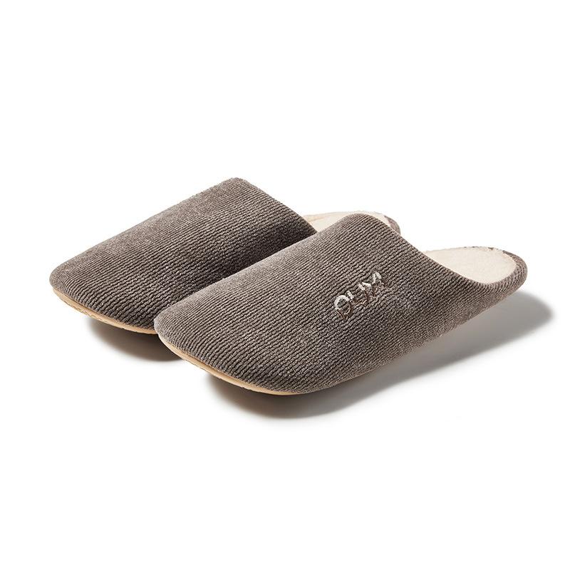 Simple Cotton Slippers Autumn and Winter Home Non-slip and Wear-resistant Home Floor Mop Warm and Silent Couple Plush Slippers
