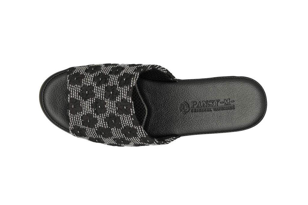 Pansy 9335 Indoor Puffed Jacquard Size Black Shoes, Weave, Women's, M,