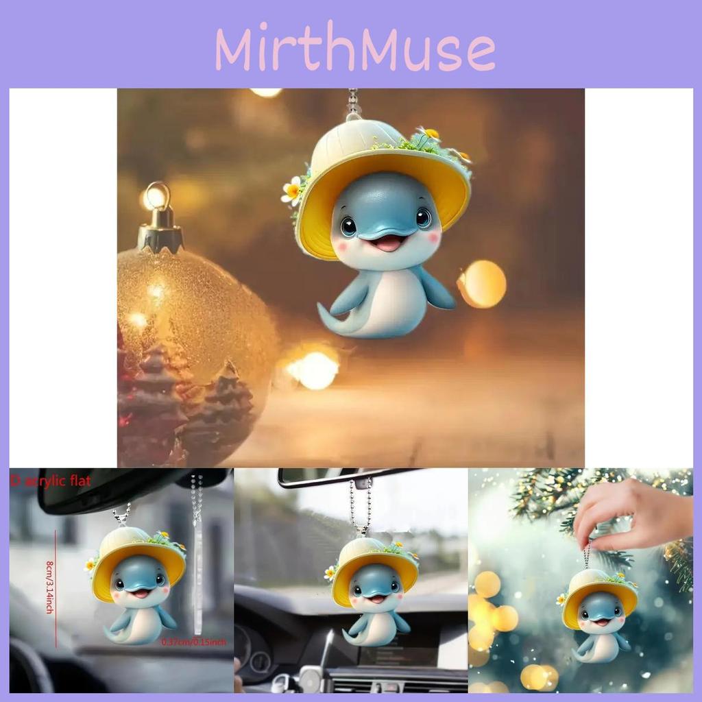 Adorable Acrylic Dolphin Car Pendant Charming Cartoon Vehicle Decor For Your Auto