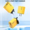 120W USB C PD Charger Dual PD QC Wall Charger Plug 4 Port USB Charger Cube Power Plug Charging Station for Tablets Cellphones