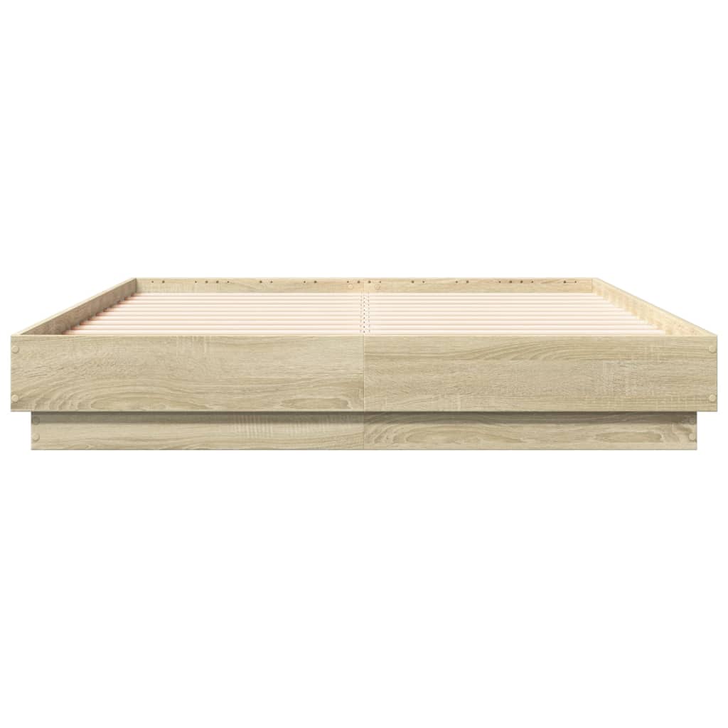 LED Bed Frame in Sonoma Oak 120 x 190 cm