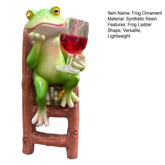 Garden Ornament Pot Hanger Frog Ladder Design Weather-Resistant Resin Pot Edge Ornament Plant Display Accessory