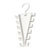 Angled Closet Accessory Rack, White Plastic Double Sided Hanger Holder for Scarves Belts and Closet Storage Use