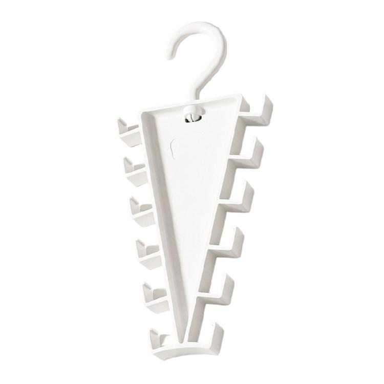 Angled Closet Accessory Rack, White Plastic Double Sided Hanger Holder for Scarves Belts and Closet Storage Use