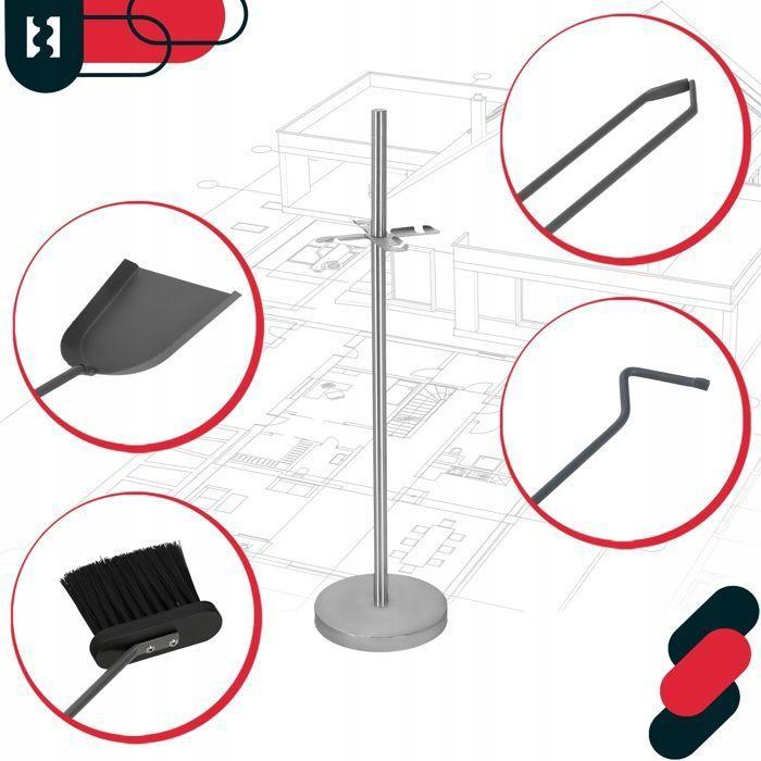 Fireplace Tool Set - KOTARBAU - 5 Pieces - Stainless Steel - Minimalist Design - Practical