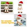 Christmas Santa Claus Wooden Doll Car Decoration Flexible With Magnetic Expressions Joints 12 Facial Figurine Changeable D0K3