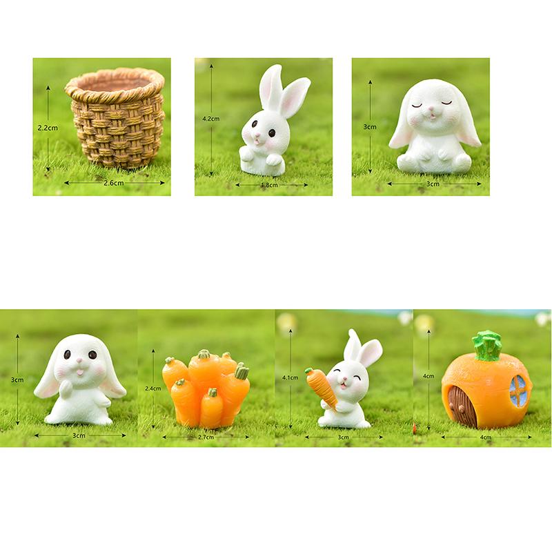 Sunmmer Rabbit Gift Figurines Fairy Garden Miniatures Resin Craft Landscape