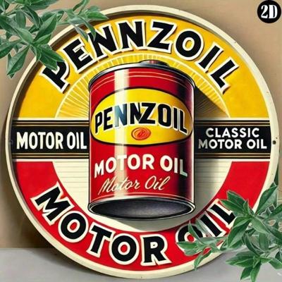 Vintage Rustikales Pennzoil Klassisches Motoröl Metall Wandschild Retro Heimdekor